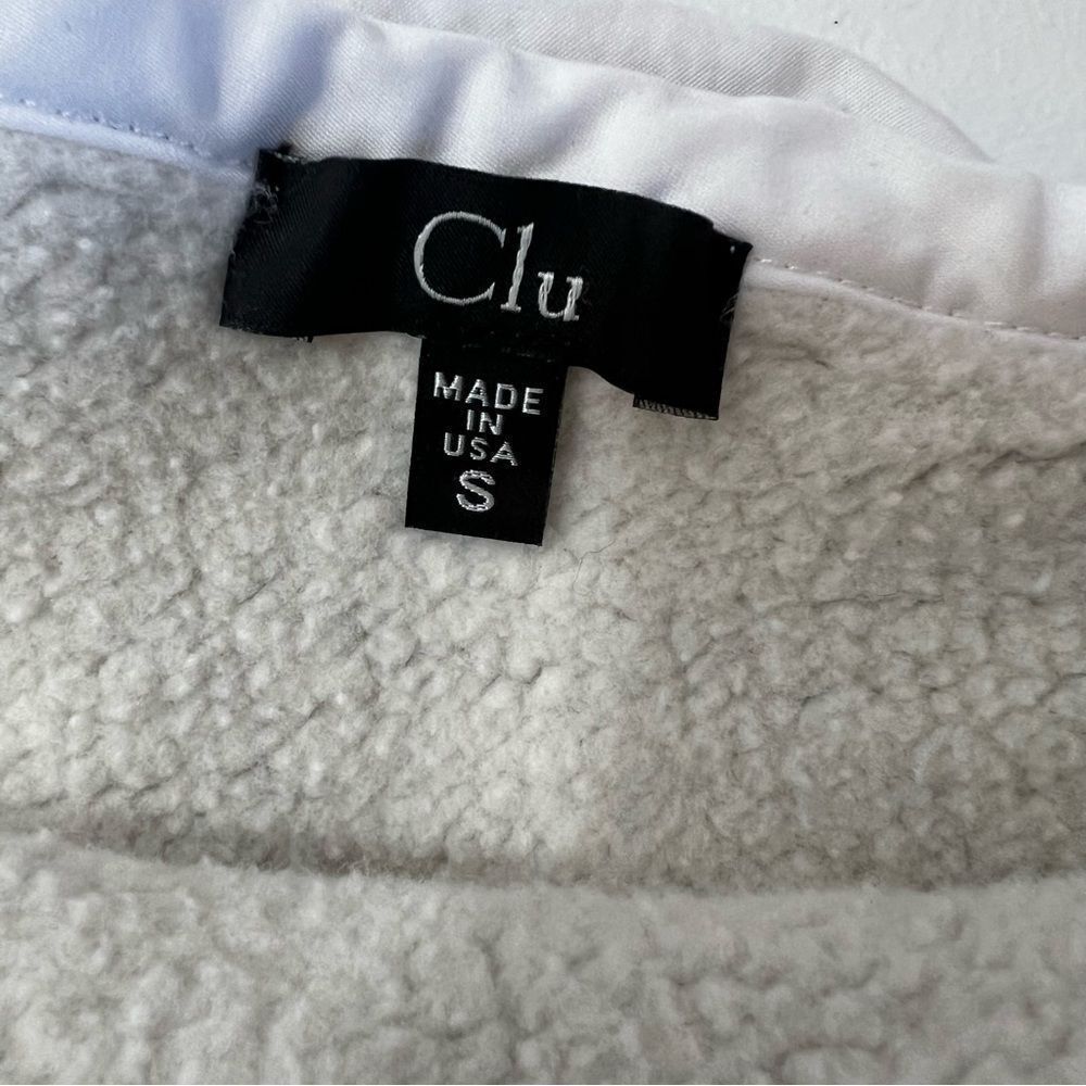 CLU One Shoulder Ruffled Sweatshirt In Heather Gray/White - Picture 5 of 10